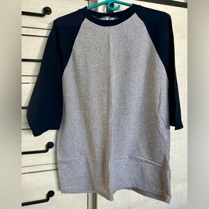 Gray and Black Long Sleeve Raglan Tee